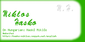 miklos hasko business card